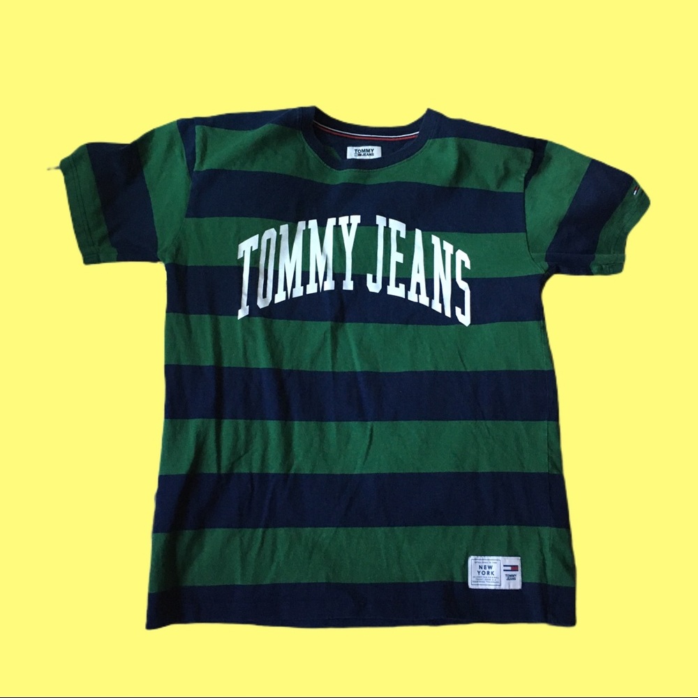 GREEN AND NAVY BLUE TOMMY HILFIGER SHIRT